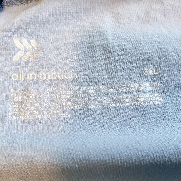 All In Motion Mens 3XL Woven 7" Inseam Shorts Light Blue Two zippered pockets - Picture 4 of 10